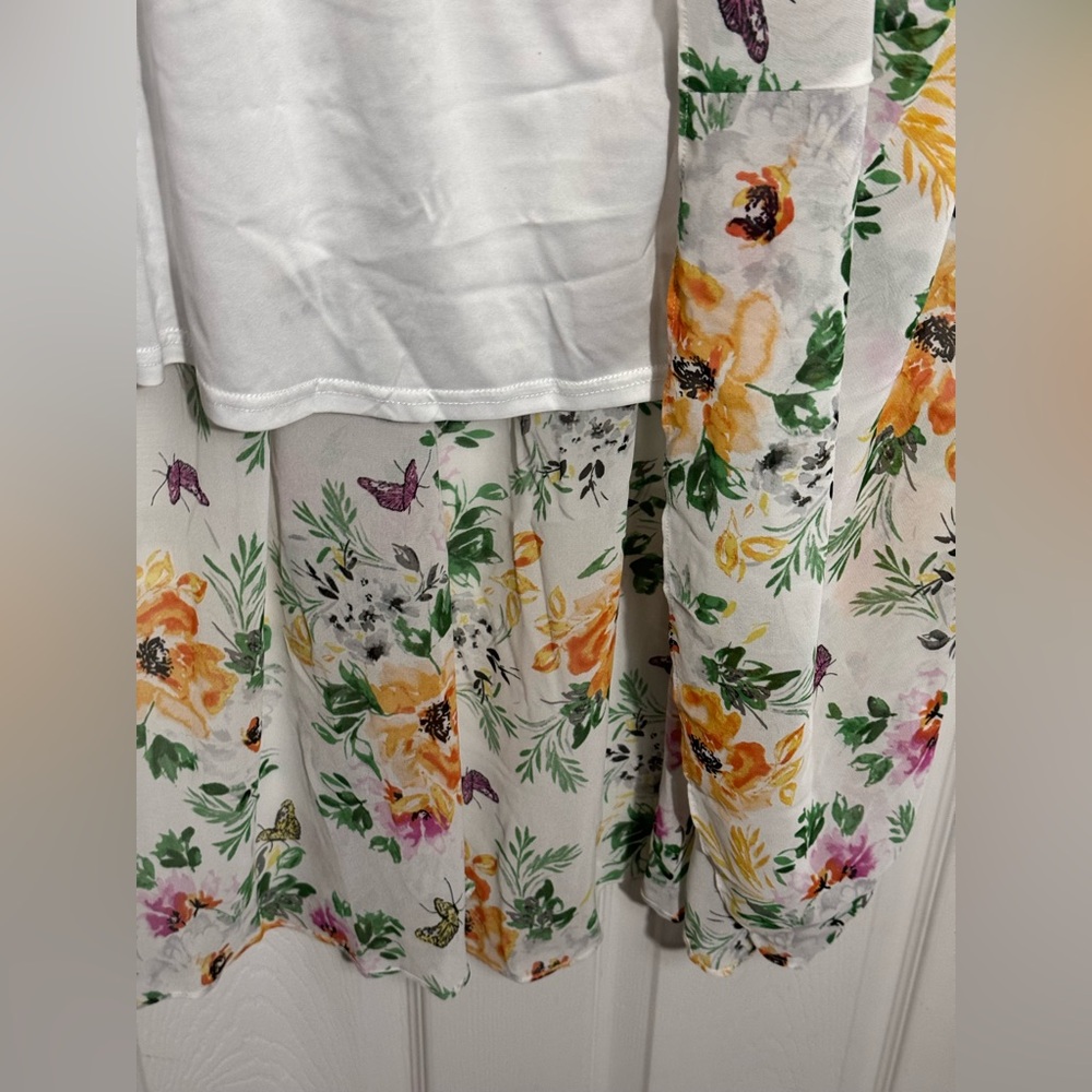 Torrid Floral Off-Shoulder Maxi Dress in White 2X - Picture 7 of 9